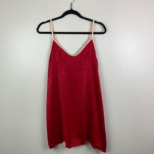 Cozy Rozy | Red Satin Slip Chemise L